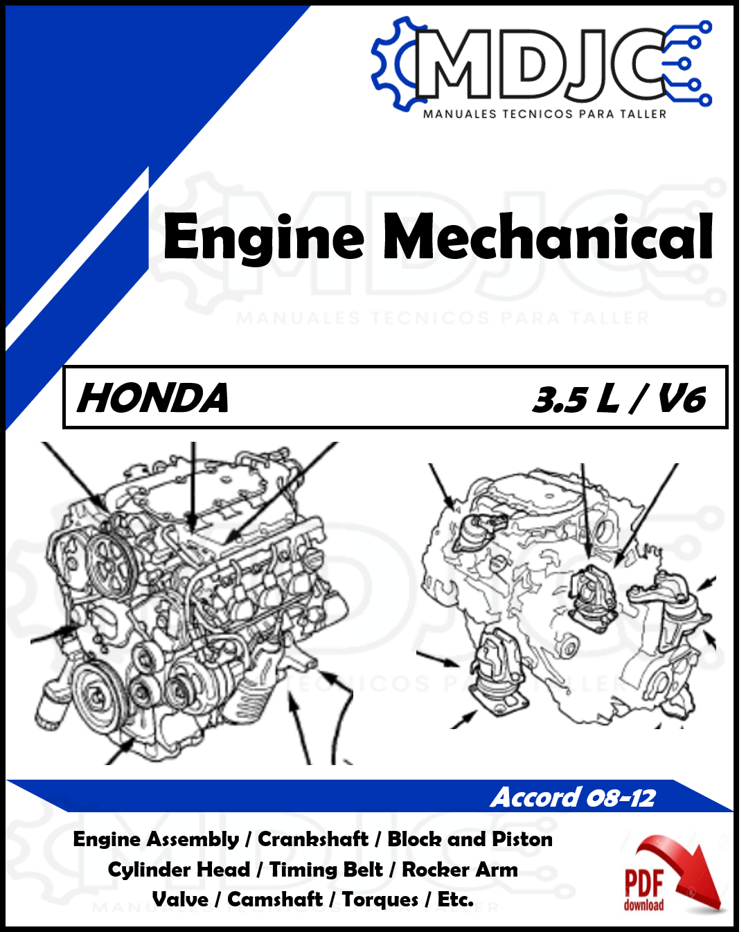 Manual de Taller (Reparación Mecánica) Motor Honda V6 3.5 L
