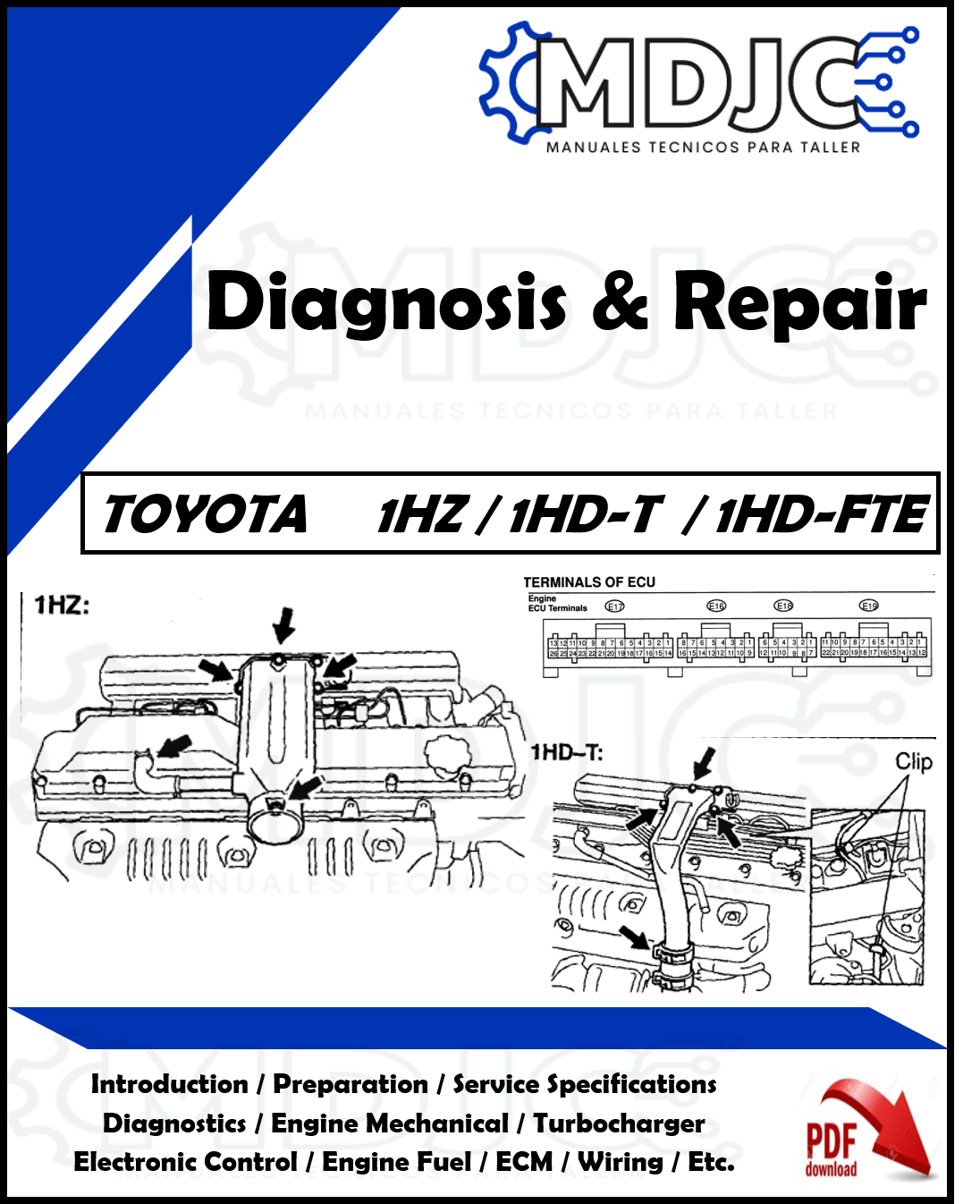 Manual de Taller (Diagnóstico y Reparación) Motor Toyota 1HZ / 1HD-T / 1HD-FTE