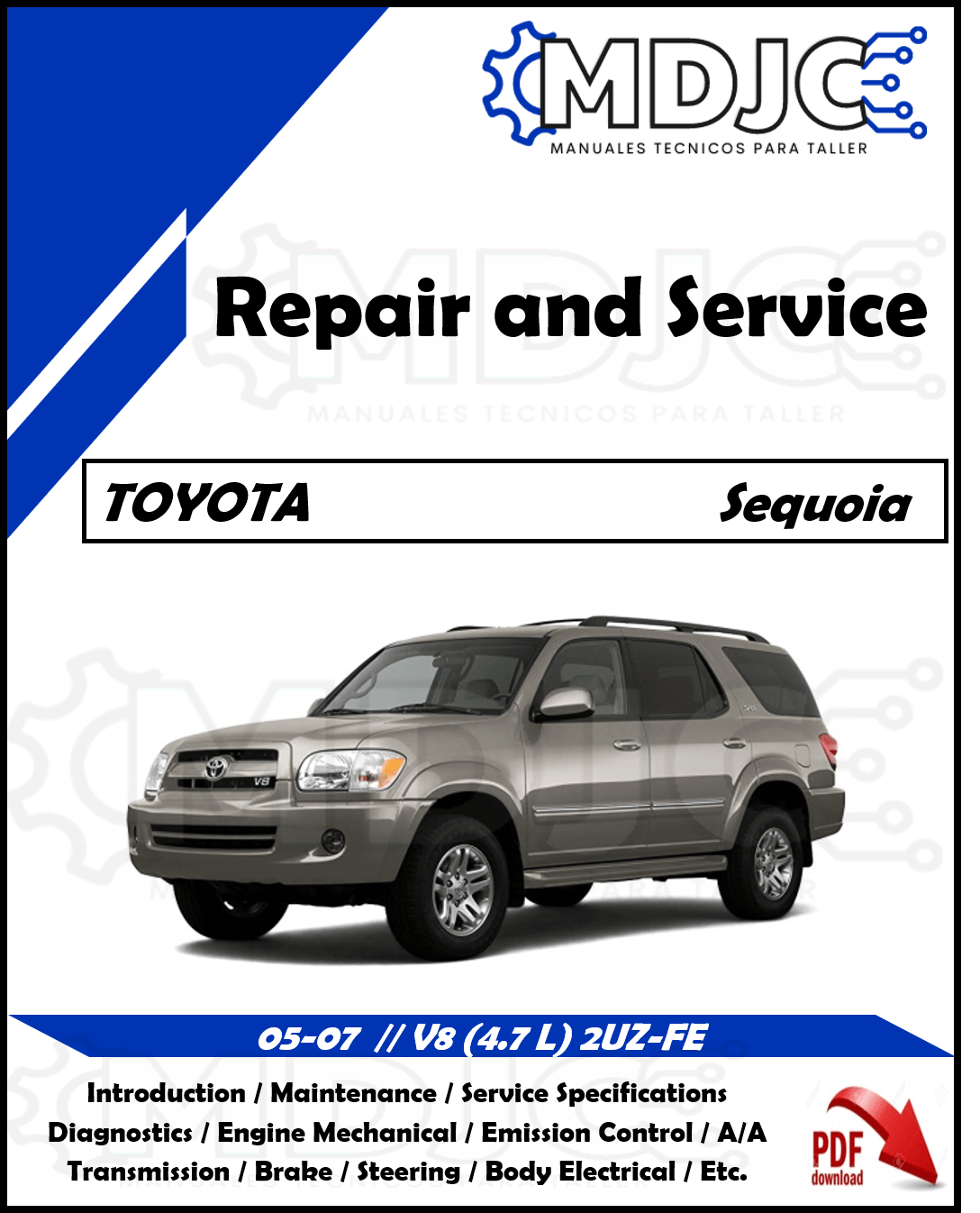 Manual de Taller (Reparación y Servicio) Toyota Sequoia 05-07