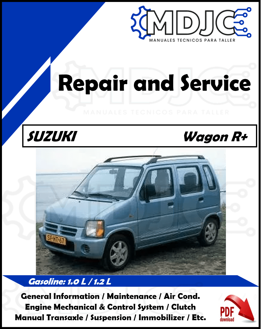 Manual de Taller (Reparación y Servicio) Suzuki Wagon R (1.0 L / 1.2 L)
