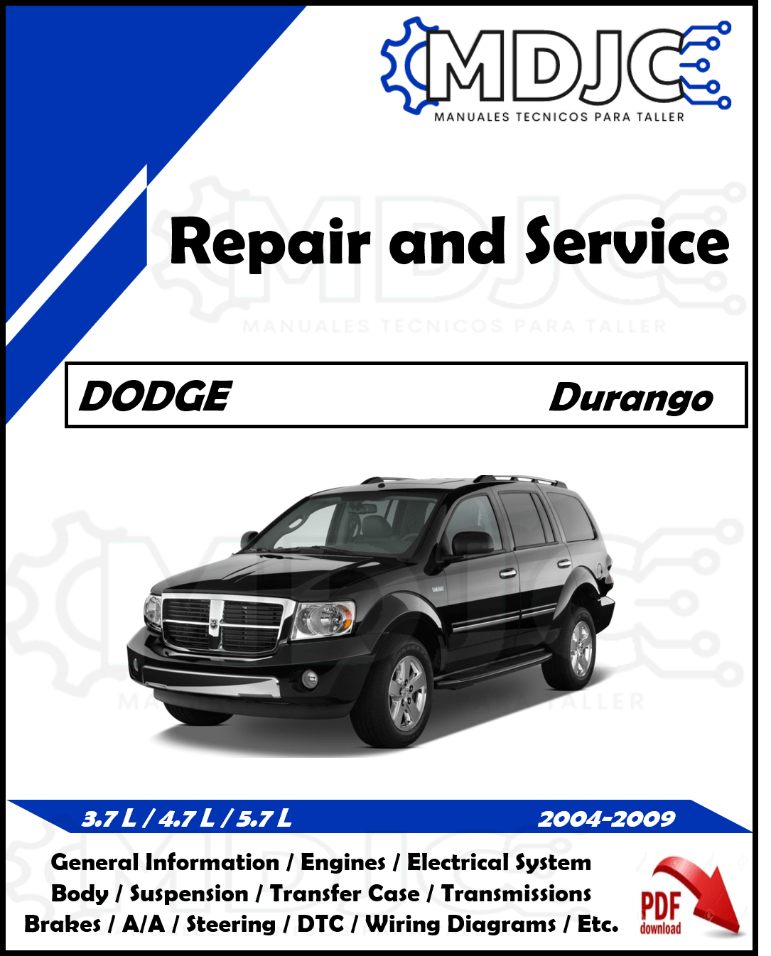 Manual de Taller (Reparación y Servicio) Dodge Durango 2004-2009