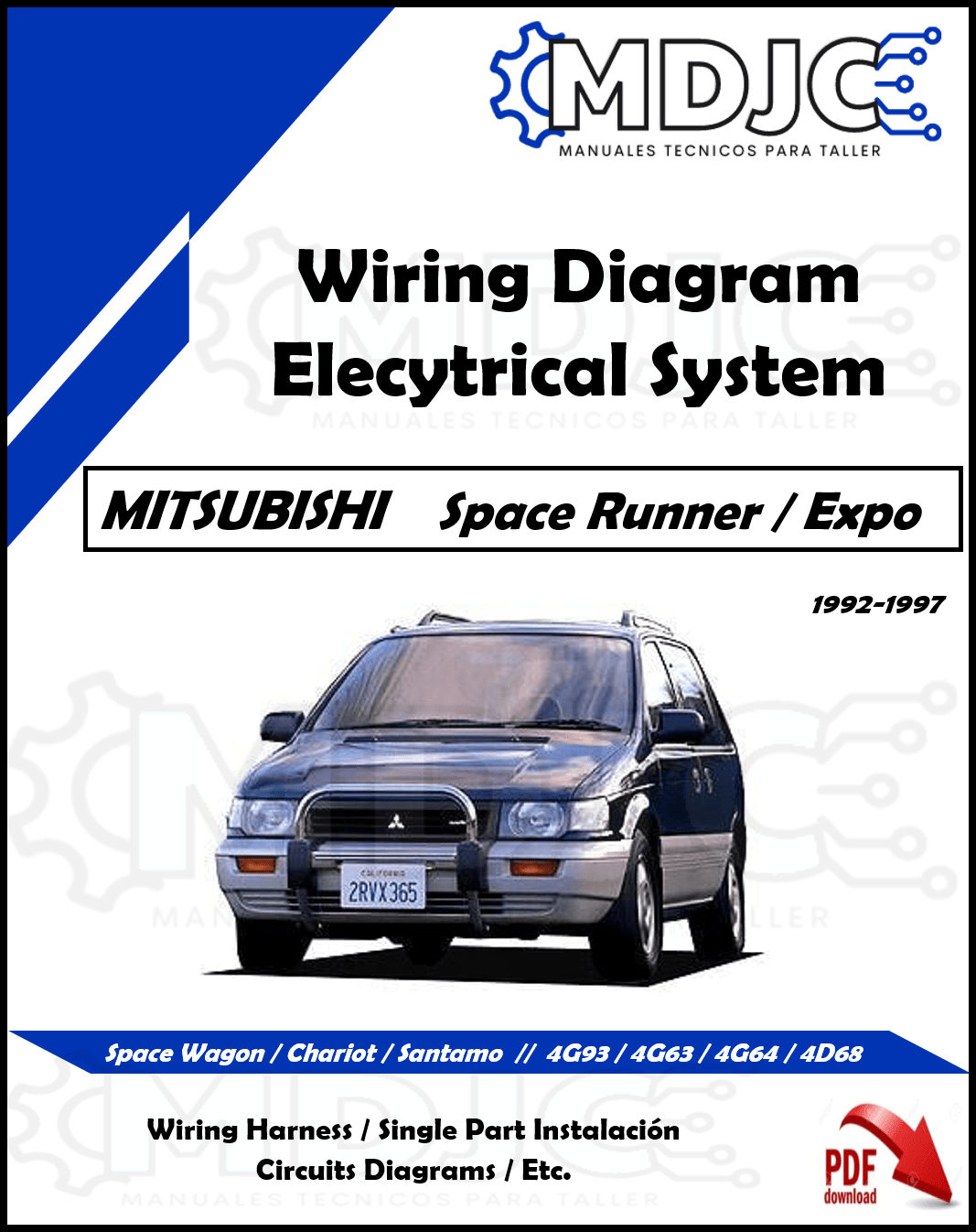 Diagramas Sistema Eléctrico Mitsubishi Space Wagon / Space Runner / Expo / Santamo / Chariot 1992 - 