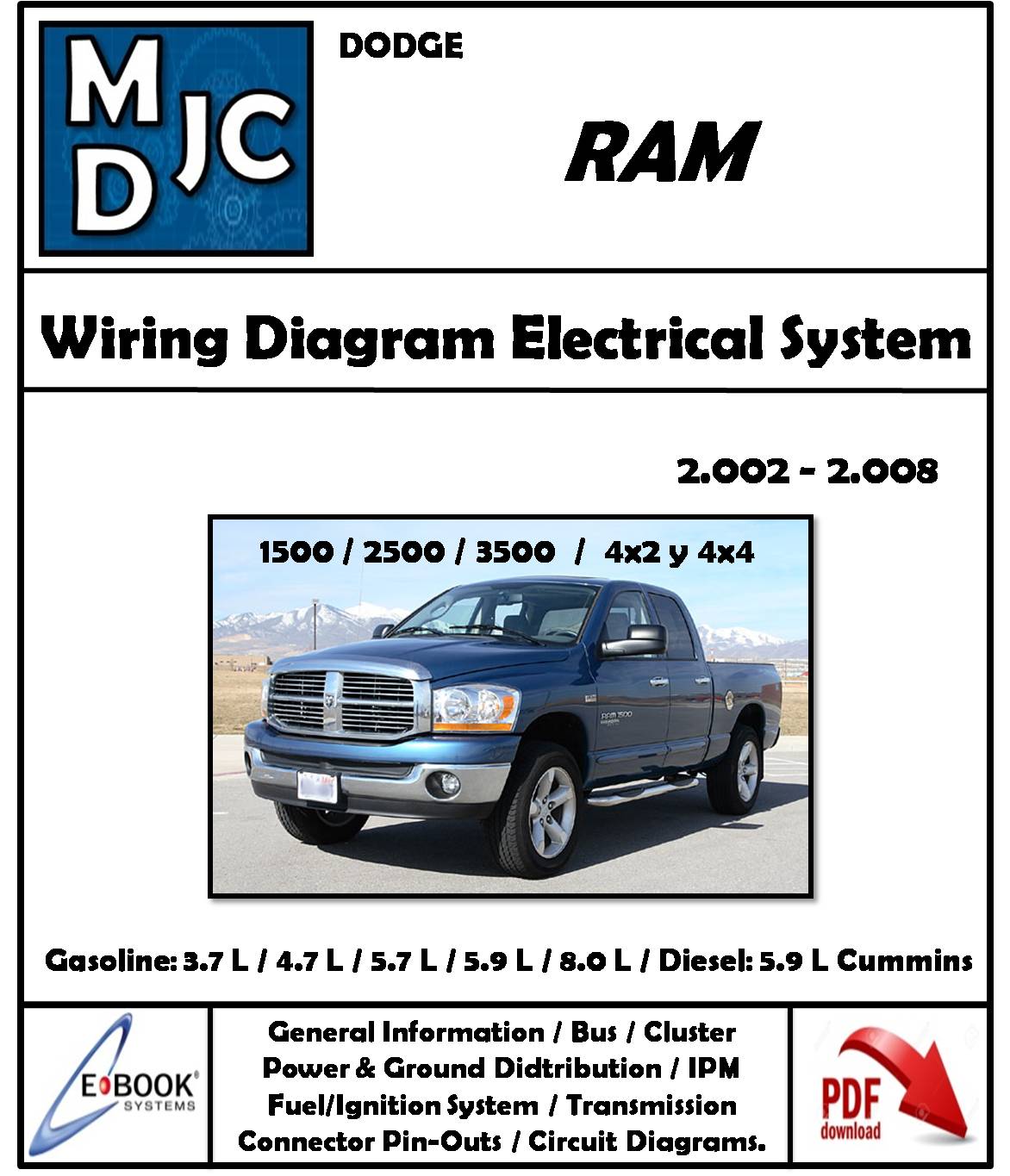 Diagramas de Cableado Sistema Eléctrico Dodge RAM 1500 - 2500 - 3500 / 2002-2008