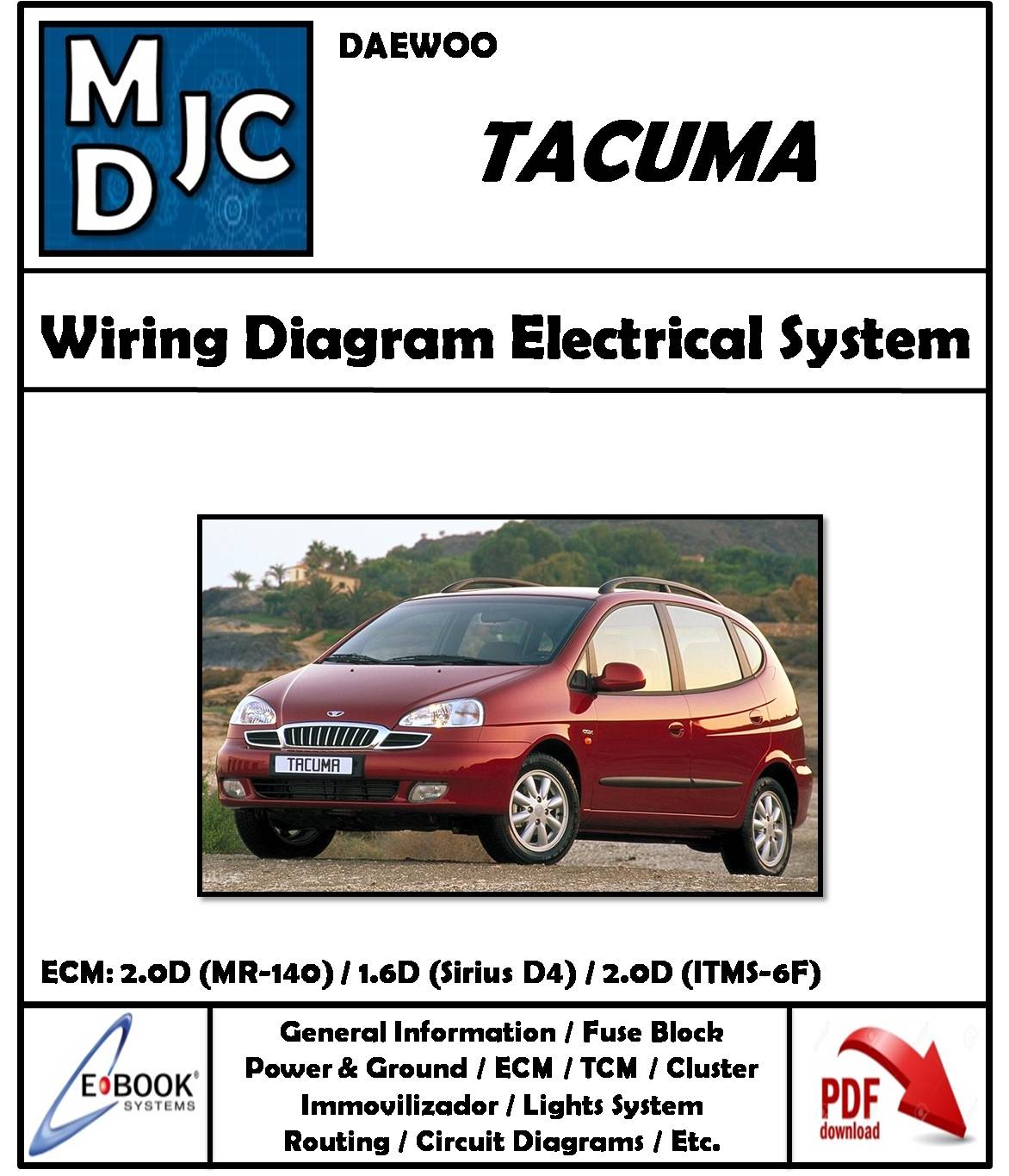 Diagramas Sistema Electrico Daewoo Tacuma  // Chevrolet Vivant