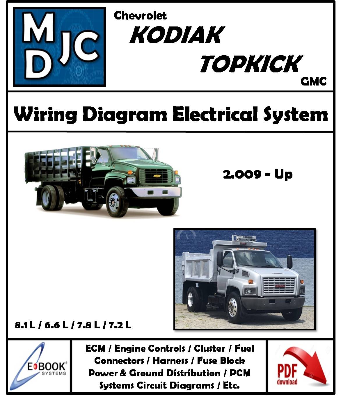 Manual de Diagramas Sistema Electrico Chevrolet  Kodiak  /  GMC  Topkick  2009 - Up