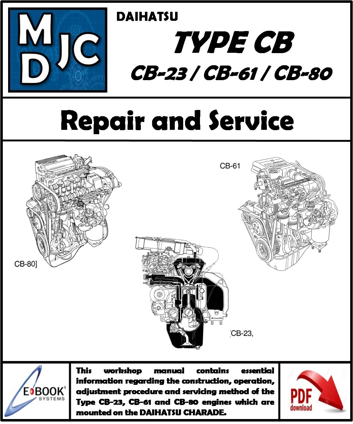 Manual de Taller (Reparación y Servicio) Daihatsu Motor 1.0 L Tipo CB ( CB-23 / CB-61 / CB-80)